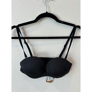 Skims Ultimate Push-Up Strapless Bra Onyx Black Fits 32 - B Cup NWT